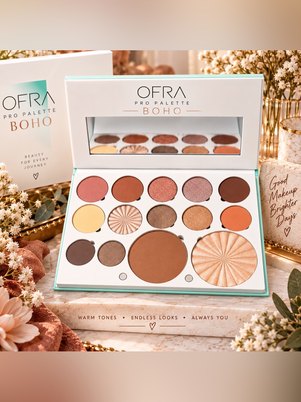 OFRA Cosmetics Pro Palette Boho Full Face Eyeshadow Blush Bronzer Highlighter